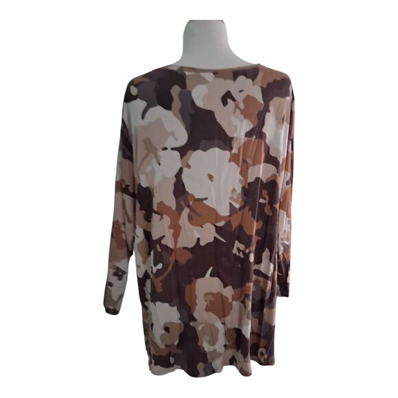 Belle By Kim Gravel Camouflage V-Neck Long Sleeve Tunic Top XL - Picture 5 of 8